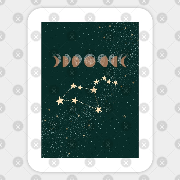 Leo zodiac Moon phases Sticker by Sierraillustration